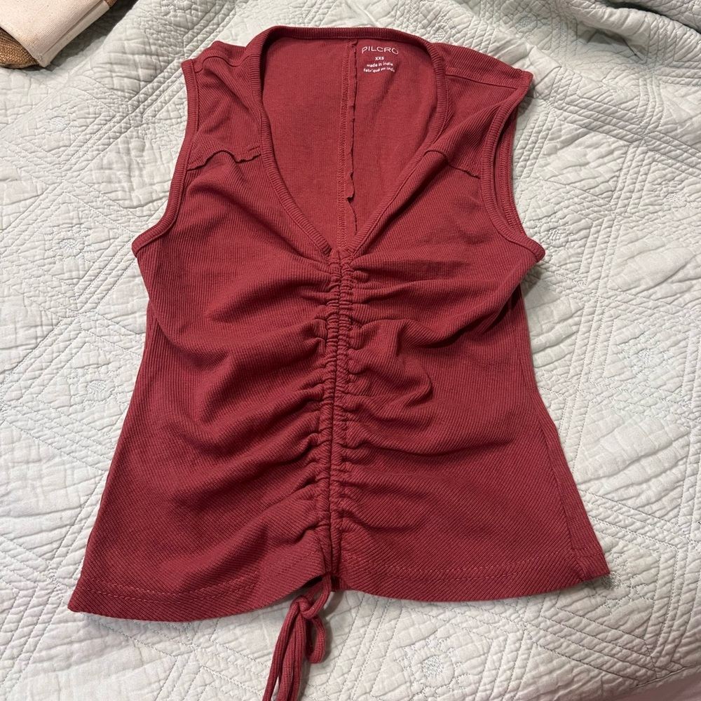 GUC Pilcro Women's Rust Ruched Tank Top XS